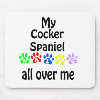 Cocker Spaniel Walks Design Mouse Pad