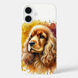 Cocker Spaniel Watercolor Art iPhone 16 Case
