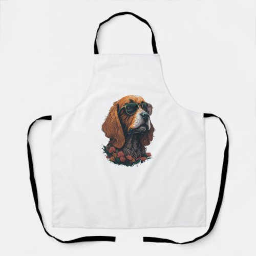 Cocker Spaniel wearing Shades _ Flower Splash   Apron