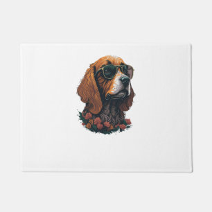 Cocker Spaniel wearing Shades - Flower Splash   Doormat