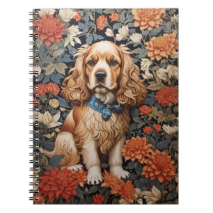 Cocker Spaniel William Morris Inspired Floral Notebook
