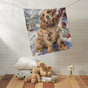 Cocker Spaniel Winter Wonderland Christmas Joy  Baby Blanket
