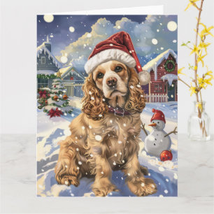 Cocker Spaniel Winter Wonderland Christmas Joy Card
