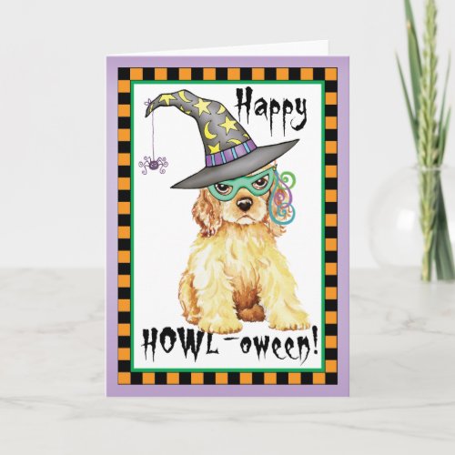 Cocker Spaniel Witch Card