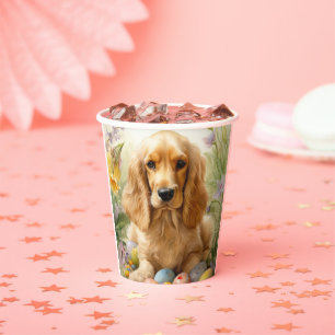 Cocker Spaniel with Easter Eggs Holiday  Paper Cups