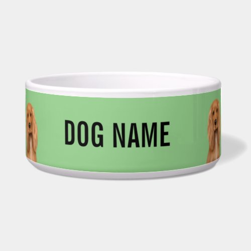 Cocker Spaniel with Personalization Dog Bowl