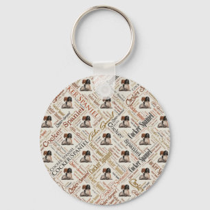 Cocker Spaniel Word Art Keychain