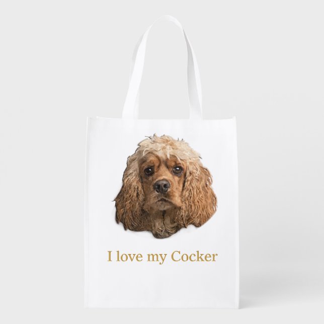 cocker Spaniels Grocery Bag (Back)