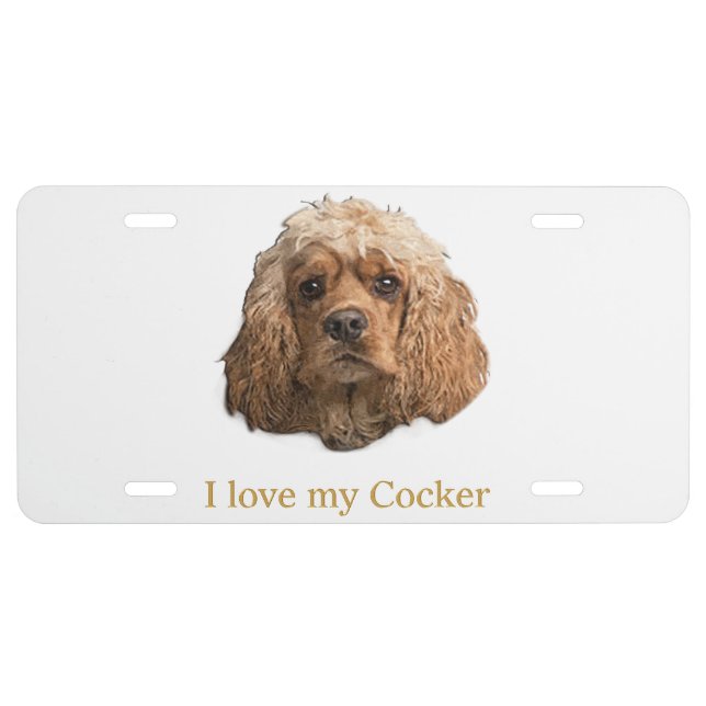 cocker spaniels license plate (Front)