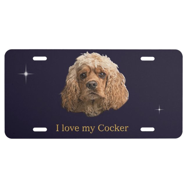 cocker Spaniels License Plate (Front)