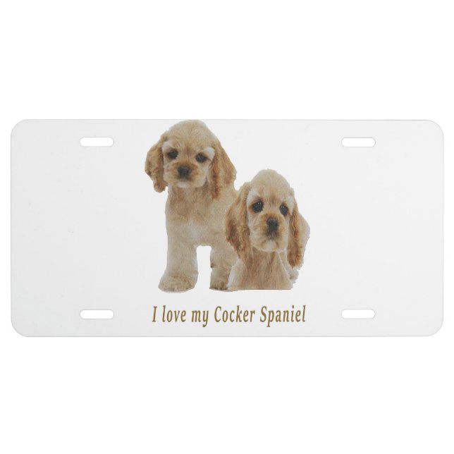 cocker spaniels license plate (Front)