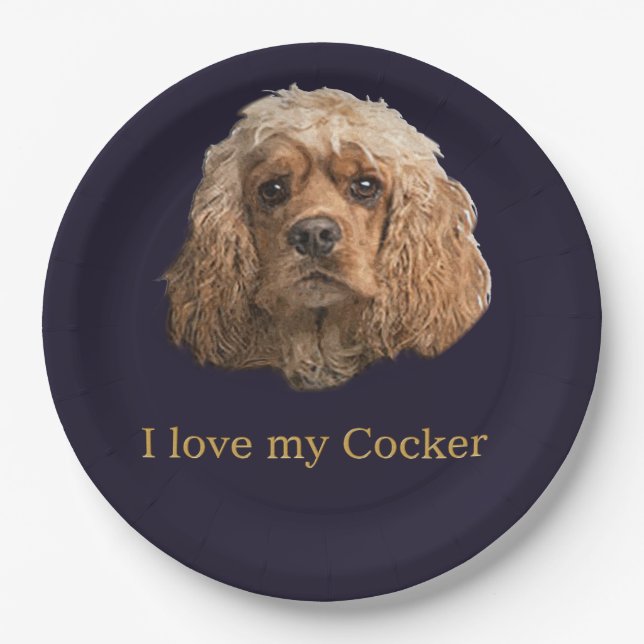cocker Spaniels Paper Plates (Front)