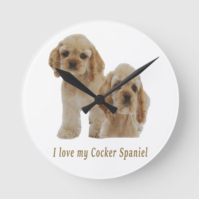 cocker spaniels round clock (Front)