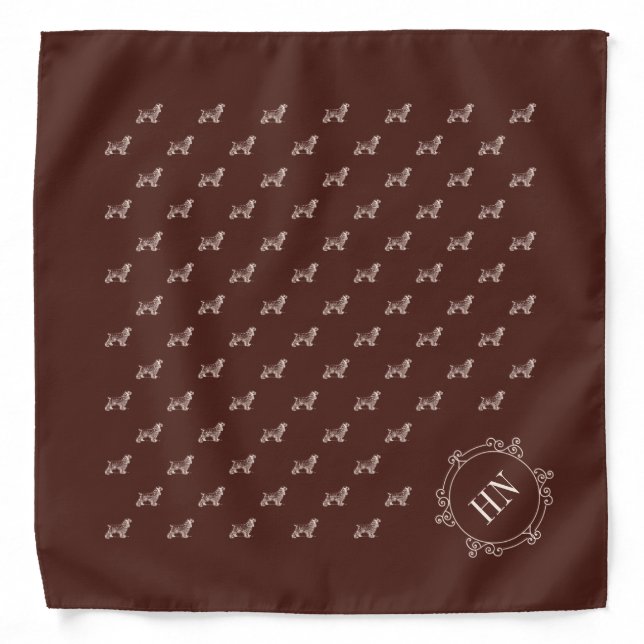 Cocker spaniels with monogram Large 22" x 22" Band Bandana (Front)