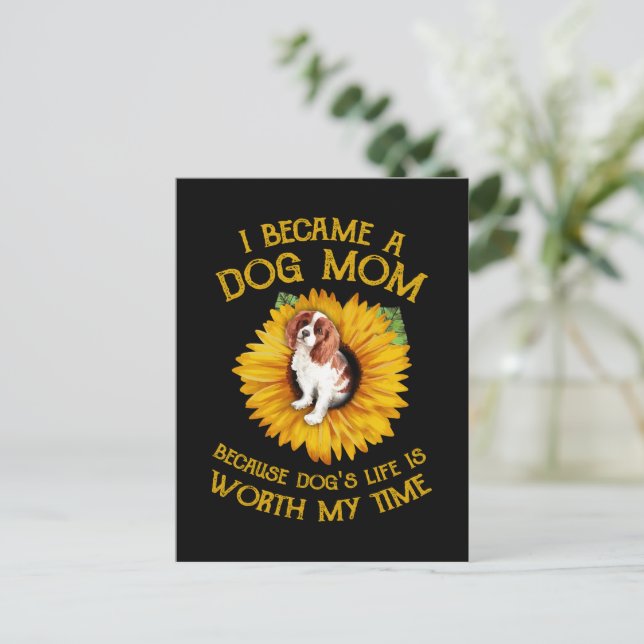 Cocker Sunflower Dog's Life Is Worth My Time Dogs  Postcard (Standing Front)