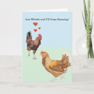 Cockerel and Chicken Valentine’s Holiday Card