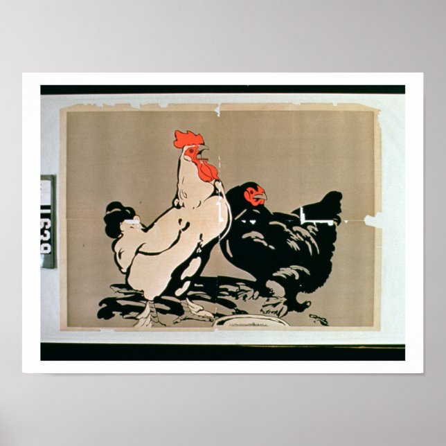 Cockerel and Hen (color litho) Poster (Front)