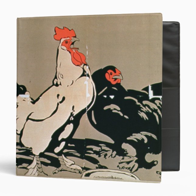 Cockerel and Hen (colour litho) 3 Ring Binder (Front/Inside)
