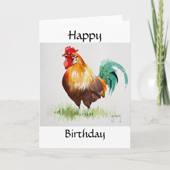 Cockerel Happy Birthday Card (Front)