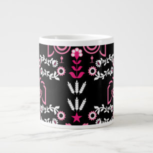 Cockerel Scandinavian Folk Art Giant Coffee Mug