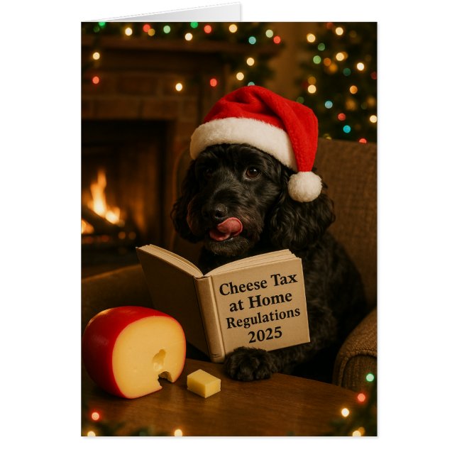Cockerpoo 'Cheese Tax' Christmas card (Front)