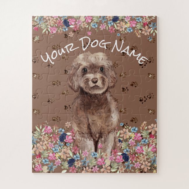 Cockerpoo Spoodle Cockerdoodle Cockapoo Brown Dog Jigsaw Puzzle