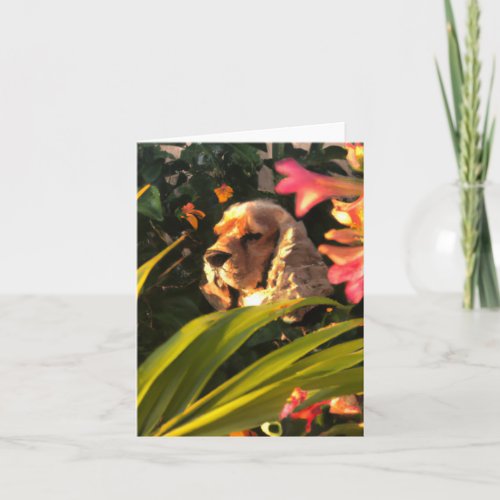 Cockerspaniel Dog Portrait Painting Card