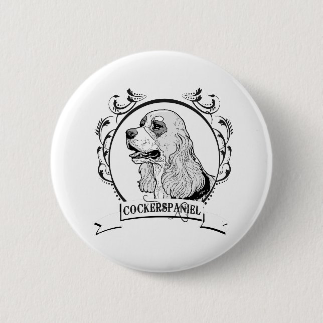 Cockerspaniel T-shirt Button (Front)