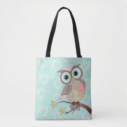 Cocking Head New Fancy Owl All over Print Tote Bag