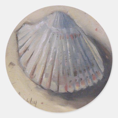 Cockle Shell Beach Seashell Classic Round Sticker