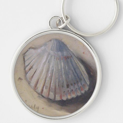 Cockle Shell Beach Seashell Keychain