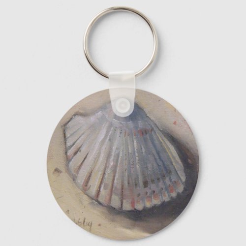 Cockle Shell Beach Seashell Keychain