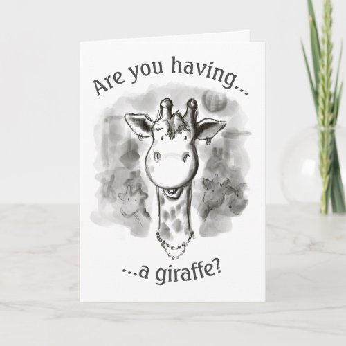 Cockney Rhyming Slang Funny Giraffe Thank You Card