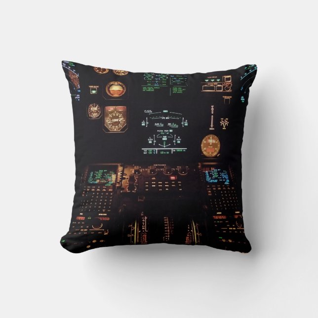 Cockpit Instrument Panel Throw Pillow (Front)