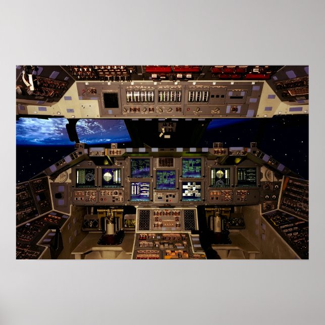 COCKPIT of SPACE SHUTTLE Poster (Front)