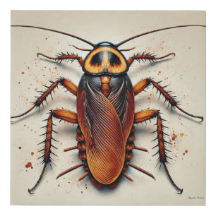 Cockroach 010924IREF241 - Watercolor Faux Canvas Print