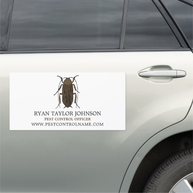 Cockroach Design, Pest Control Advertising Car Magnet (In Situ)