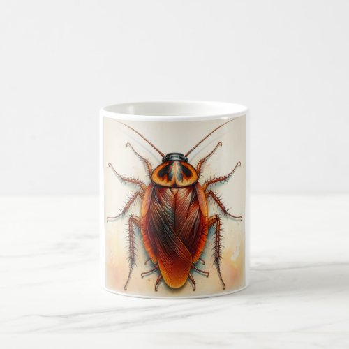 Cockroach Dorsal View Watercolor Ink 040624IREF107 Coffee Mug