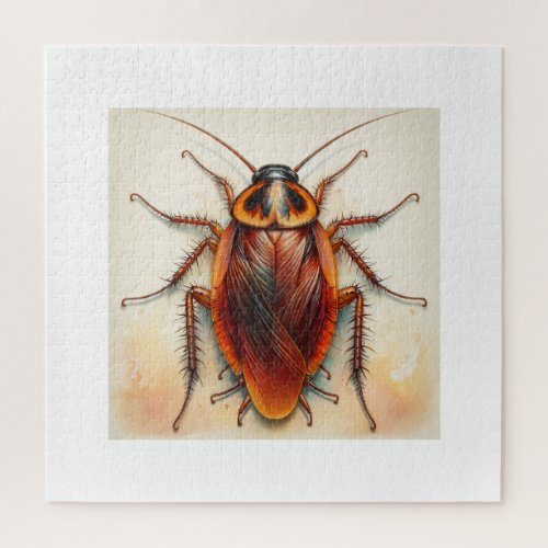 Cockroach Dorsal View Watercolor Ink 040624IREF107 Jigsaw Puzzle