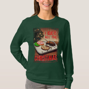 Cockroach eating cookies ugly Christmas bakery T-Shirt