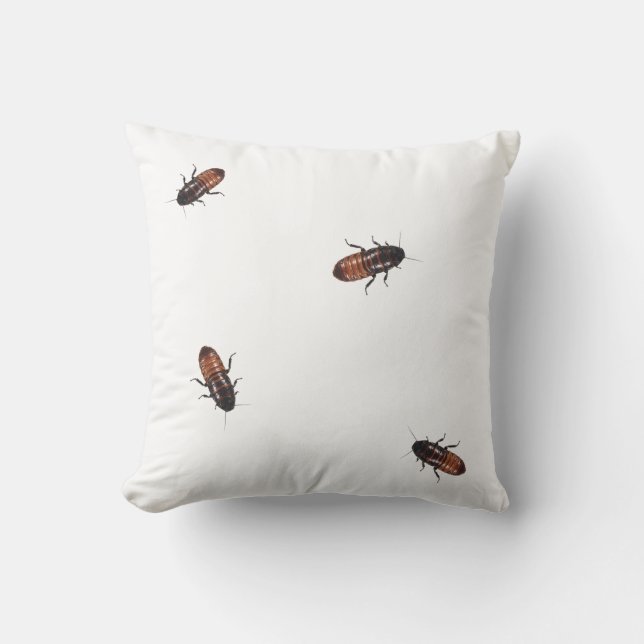 Cockroach Invasion Throw Pillow (Front)