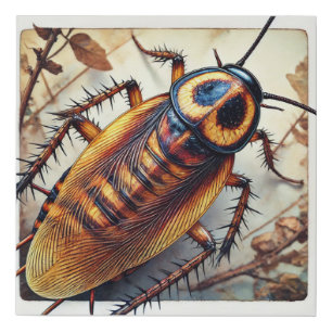 Cockroach Top View 050724IREF109 - Watercolor Faux Canvas Print