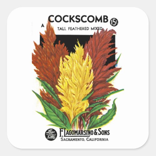 Cockscomb Square Sticker