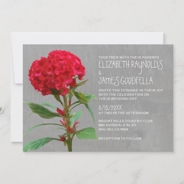 Cockscomb Wedding Invitations (Front)