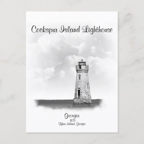 Cockspur Island Lighthouse _ Georgia Postcard