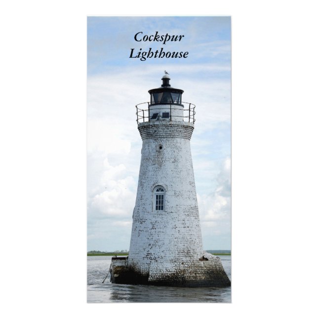 Cockspur Lighthouse Tybee Island Ga. photo card (Front)