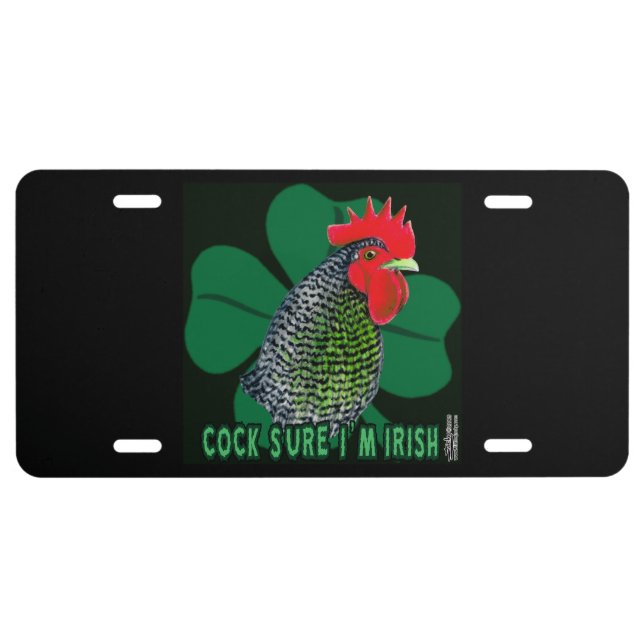 Cocksure I'm Irish! License Plate (Front)