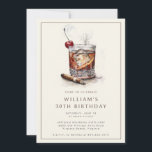 Cocktail 30th Birthday Party Invitation<br><div class="desc">Cocktail 30th Birthday Party Invitation - 30th Birthday Party Invitation - Classic Masculine Style Celebrate in style with a bold and timeless invitation fit for a man of distinction. This 30th birthday party invitation features a sophisticated old-fashioned cocktail on the rocks, complemented by a lit cigar—capturing the essence of refined...</div>