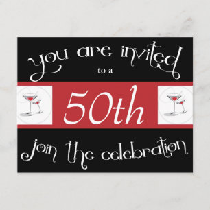 Cocktail 50th Birthday Party Invitations