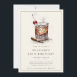 Cocktail 60th Birthday Party Invitation<br><div class="desc">Cocktail 60th Birthday Party Invitation -60th Birthday Party Invitation - Classic Masculine Style Celebrate in style with a bold and timeless invitation fit for a man of distinction. This 60th birthday party invitation features a sophisticated old-fashioned cocktail on the rocks, complemented by a lit cigar—capturing the essence of refined masculinity....</div>